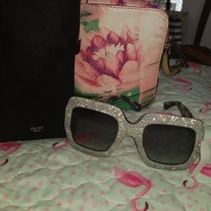 Gucci Eyewear - oversize crystal square sunglasses